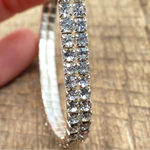 ExpressStretchy Rhinestone Gold-tone Tennis Bracelet - Picture 2 of 5